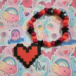 Red Heart Kandi Bracelet